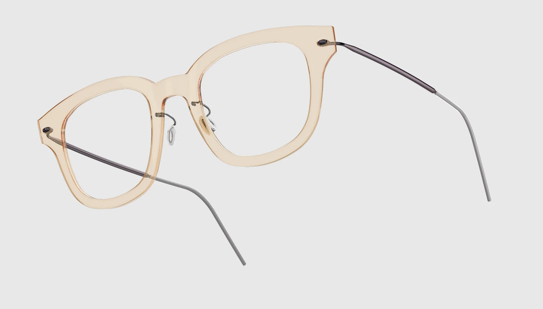 LINDBERGH N.O.W. Square Frame Glasses スクエアフレームメガネ リンドバーグ 6633 ブラック 47□22-140 （8850M） Lindberg Now 6633 Eyeglasses | Mott Optical Group